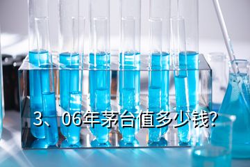 3、06年茅臺(tái)值多少錢？