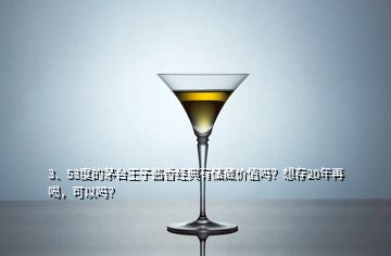 3、53度的茅臺(tái)王子醬香經(jīng)典有儲(chǔ)藏價(jià)值嗎？想存20年再喝，可以嗎？