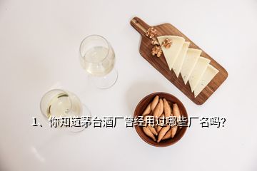 1、你知道茅臺酒廠曾經(jīng)用過哪些廠名嗎？