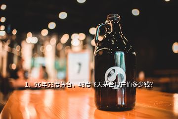 1、96年53度茅臺(tái)，43度飛天茅臺(tái)現(xiàn)在值多少錢？