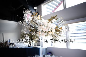 3、想長期儲存一些白酒，有什么推薦的嗎？