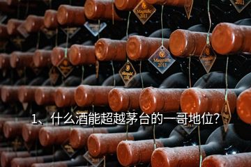 1、什么酒能超越茅臺的一哥地位？