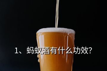 1、螞蟻酒有什么功效？