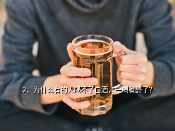 2、為什么有的人喝不了白酒，一喝就醉了？