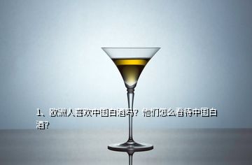 1、歐洲人喜歡中國(guó)白酒嗎？他們?cè)趺纯创袊?guó)白酒？