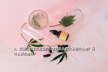 1、我國白酒度數(shù)最低的和度數(shù)最高的分別是什么酒？有什么好的推薦？