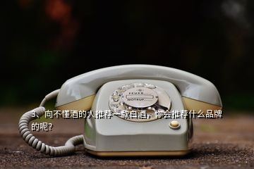 3、向不懂酒的人推薦一款白酒，你會(huì)推薦什么品牌的呢？