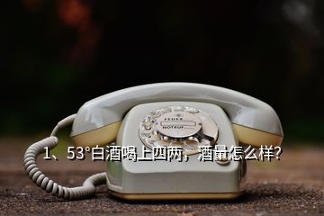 1、53°白酒喝上四兩，酒量怎么樣？