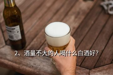 2、酒量不大的人喝什么白酒好？