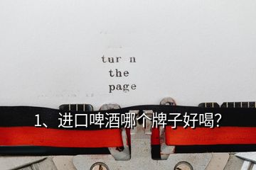 1、進口啤酒哪個牌子好喝？