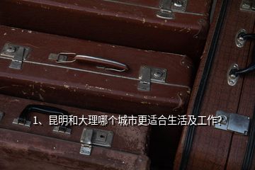 1、昆明和大理哪個城市更適合生活及工作？