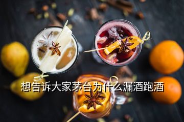 想告訴大家茅臺(tái)為什么漏酒跑酒