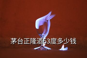 茅臺(tái)正隆酒53度多少錢(qián)