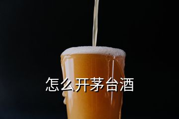 怎么開(kāi)茅臺(tái)酒