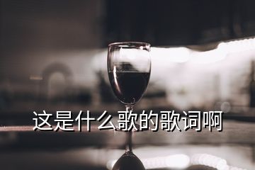 這是什么歌的歌詞啊