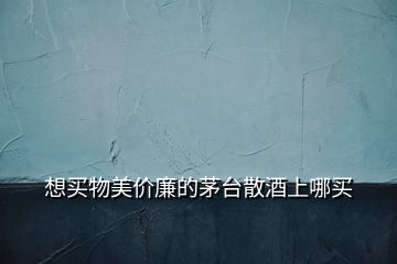 想買物美價廉的茅臺散酒上哪買
