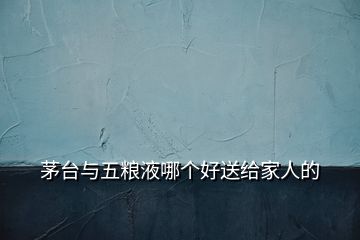 茅臺與五糧液哪個好送給家人的