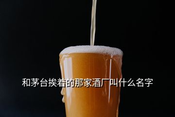 和茅臺挨著的那家酒廠叫什么名字