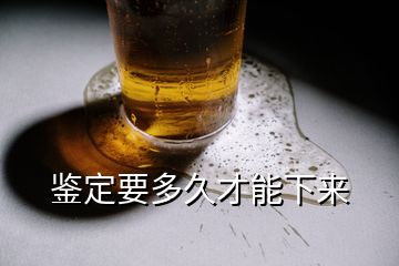 鑒定要多久才能下來