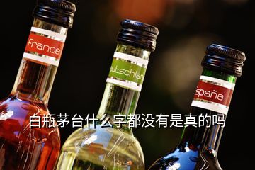 白瓶茅臺(tái)什么字都沒有是真的嗎