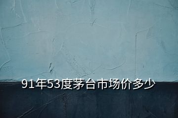 91年53度茅臺(tái)市場(chǎng)價(jià)多少