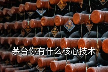 茅臺(tái)你有什么核心技術(shù)