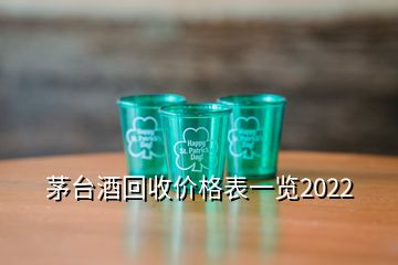 茅臺酒回收價格表一覽2022