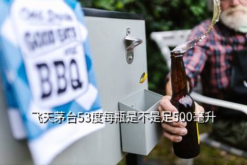 飛天茅臺(tái)53度每瓶是不是足500毫升