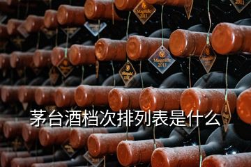 茅臺(tái)酒檔次排列表是什么