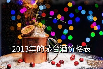 2013年的茅臺酒價格表