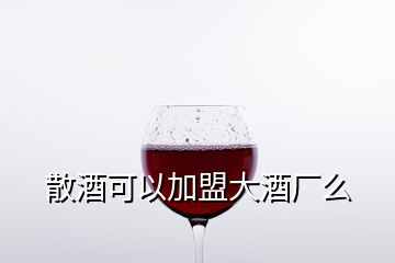 散酒可以加盟大酒廠么