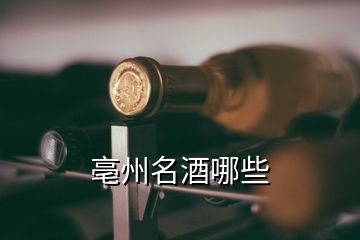 亳州名酒哪些