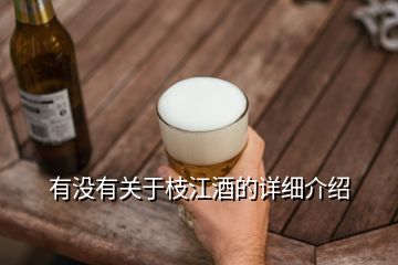 有沒有關(guān)于枝江酒的詳細(xì)介紹