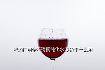 啤酒廠用全不銹鋼純化水設(shè)備干什么用