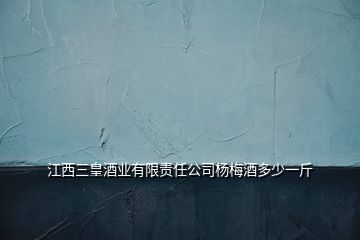 江西三皇酒業(yè)有限責任公司楊梅酒多少一斤