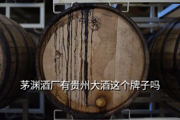 茅淵酒廠有貴州大酒這個(gè)牌子嗎