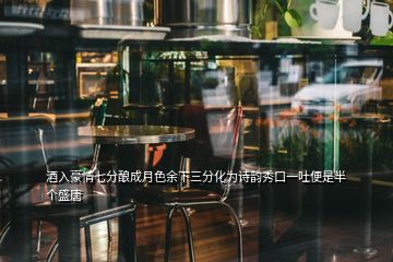 酒入豪情七分釀成月色余下三分化為詩(shī)韻秀口一吐便是半個(gè)盛唐