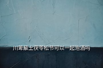 川萆薢土茯苓松節(jié)可以一起泡酒嗎