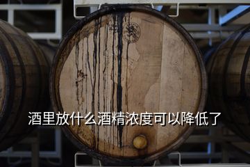 酒里放什么酒精濃度可以降低了