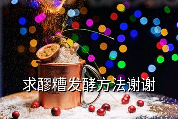 求醪糟發(fā)酵方法謝謝