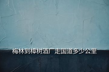 梅林到樟樹酒廠走國道多少公里