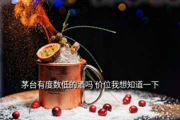 茅臺有度數(shù)低的酒嗎 價(jià)位我想知道一下