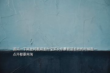 請問一下網(wǎng)友嗎我用支付寶買火車票我進(jìn)去搶的時候我一點(diǎn)開都要用淘