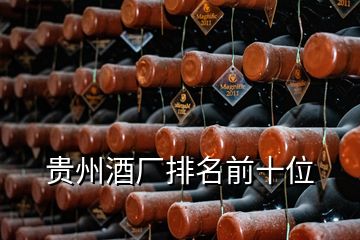 貴州酒廠排名前十位