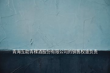 青海互助青稞酒股份有限公司的銷售權誰負責