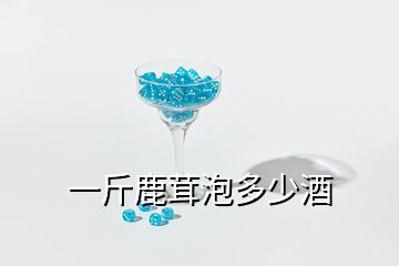 一斤鹿茸泡多少酒