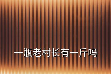 一瓶老村長(zhǎng)有一斤嗎