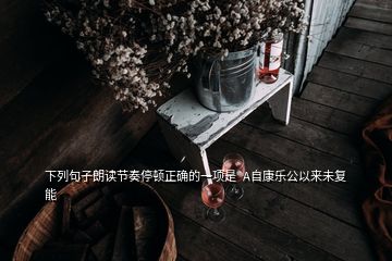 下列句子朗讀節(jié)奏停頓正確的一項是  A自康樂公以來未復(fù)能