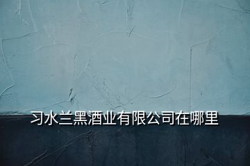 習(xí)水蘭黑酒業(yè)有限公司在哪里