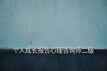 個(gè)人成長(zhǎng)報(bào)告心理咨詢師二級(jí)